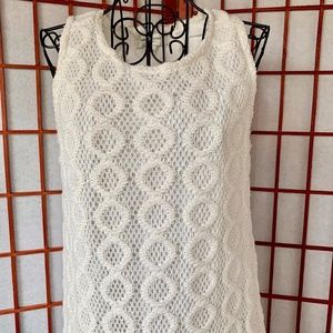 Isaac Mizrahi Ivory Crocheted Slip-On Midi